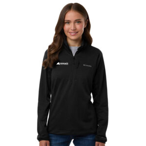 Columbia Women's Essential Hike Grid Fleece Half-Zip Pullover (Black) with logo Embroidered