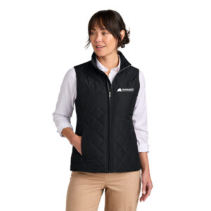 Brooks Brothers® Women’s Quilted Vest (Black) with Logo Embroidered