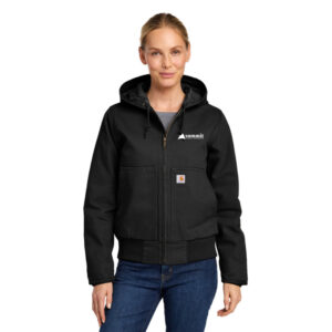 Carhartt® Women’s Washed Duck Active Jac (Black) with logo Embroidered