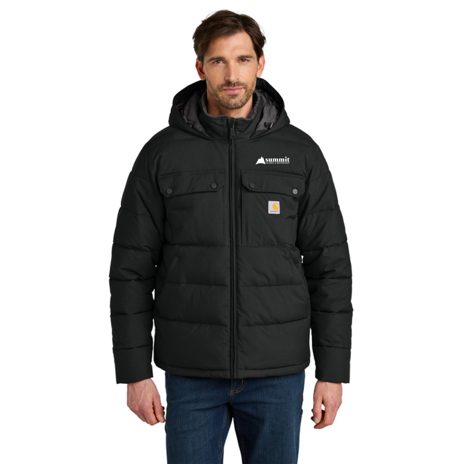 Carhartt® Montana Insulated Hooded Jacket (Black) with logo Embroidered
