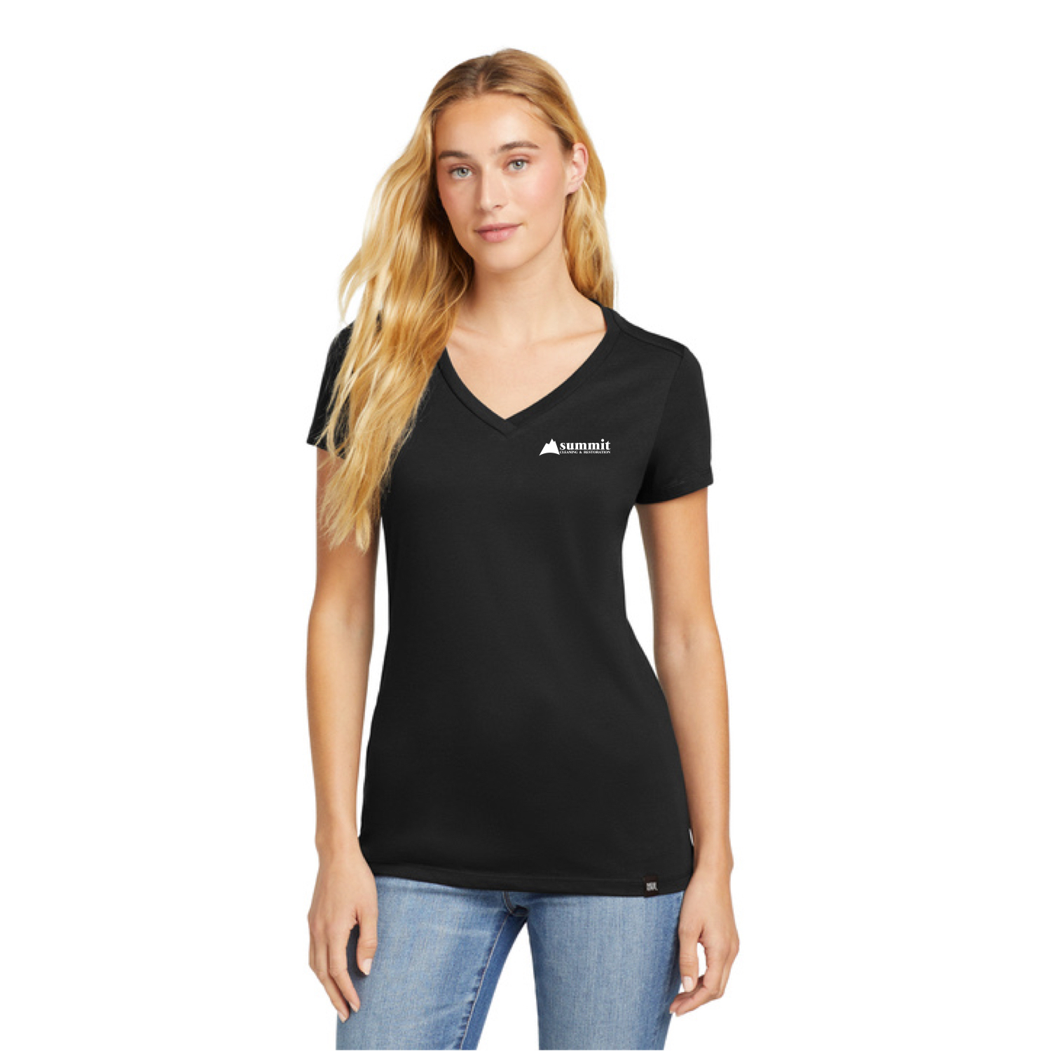 New Era® Women's Heritage Blend V-Neck Tee with Logo Embroidered - Image 2
