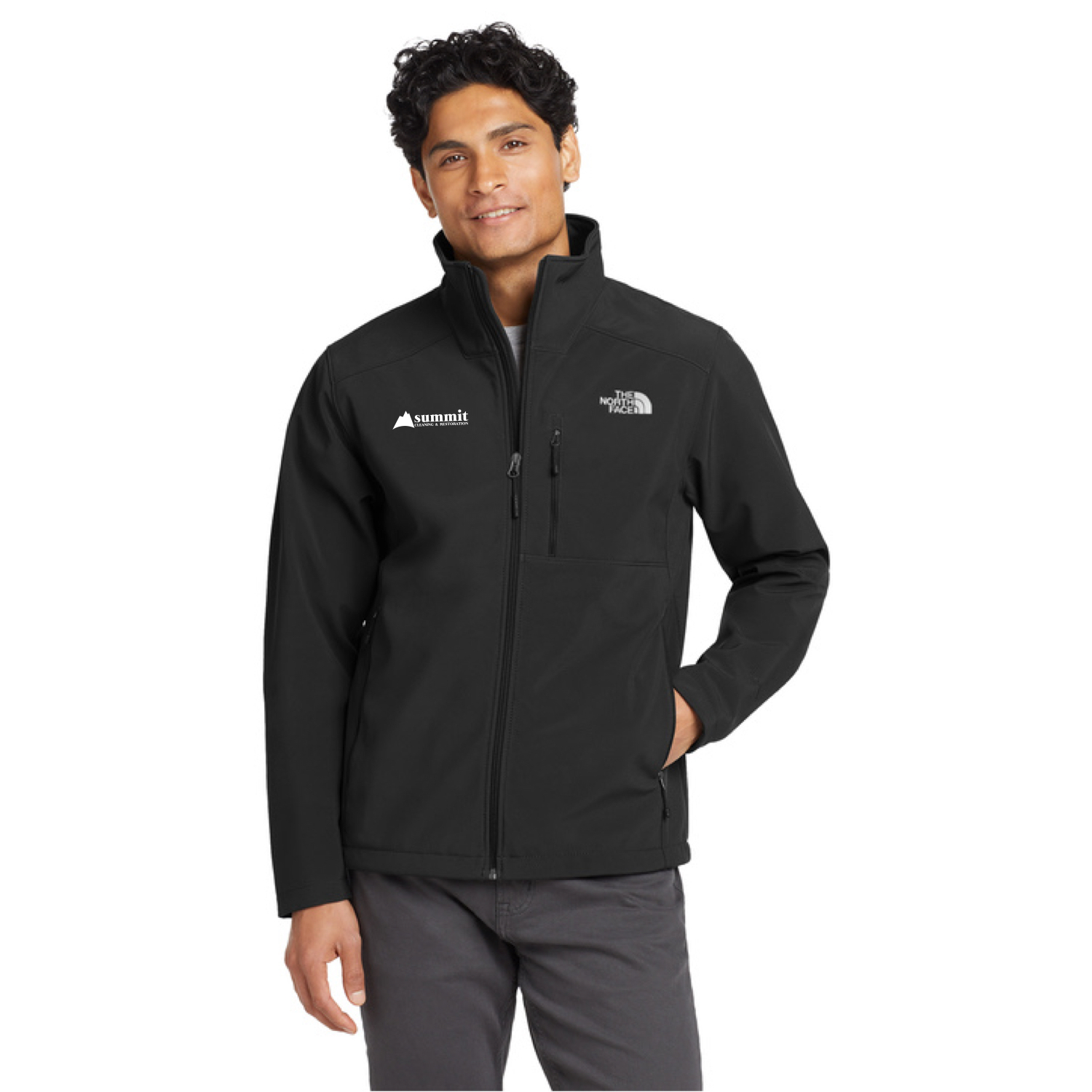 The North Face® Apex Barrier Soft Shell Jacket (Black) with Logo Embroidered