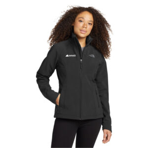 The North Face® Women's Apex Barrier Soft Shell Jacket (Black) with “Summit” Logo Embroidered