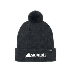 The North Face® Pom Beanie (Black) with Logo Embroidered