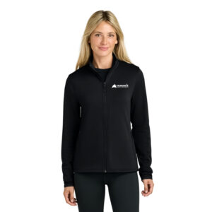 The North Face® Women’s Aim Full-Zip Fleece Jacket (Black) with Logo Embroidered