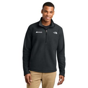 The North Face® Textured Pine Grove 1/2-Zip (Black) with logo Embroidered