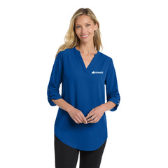 Port Authority® Women's 3/4-Sleeve Tunic Blouse with Embroidered Logo