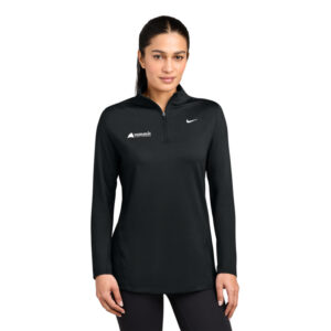 Nike Women’s Dri-FIT Stride 1/2-Zip (Black) with logo Embroidered