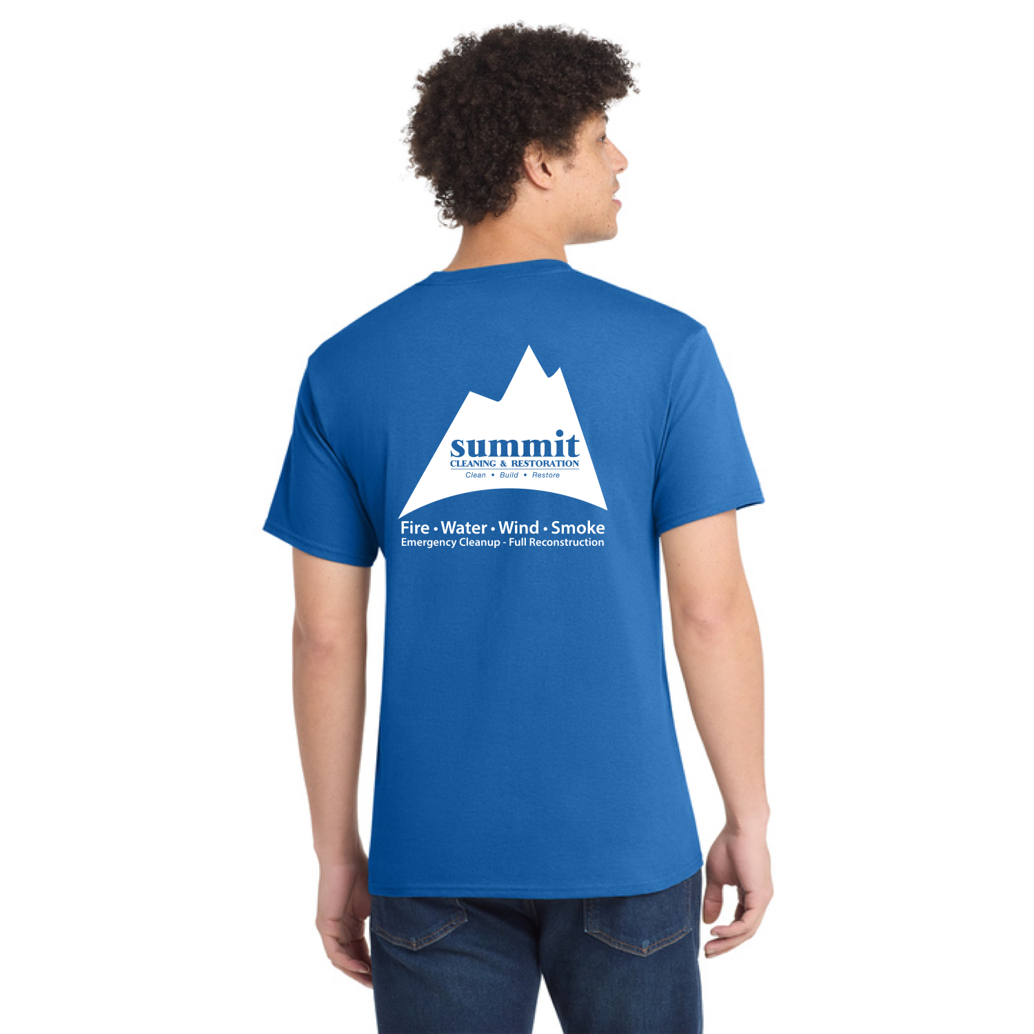 Port & Co® Core Cotton Tee (Royal) with DTF Print Full Front & Back - Image 2